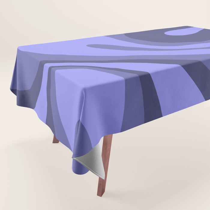 Mod Swirl Retro Abstract Pattern in Periwinkle Purple Tones Tablecloth Gallery Image 1