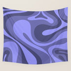 Mod Swirl Retro Abstract Pattern in Periwinkle Purple Tones Wall Tapestry Gallery Image 4