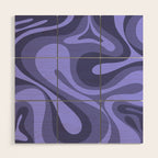 Mod Swirl Retro Abstract Pattern in Periwinkle Purple Tones Wood Wall Art Gallery Image 1