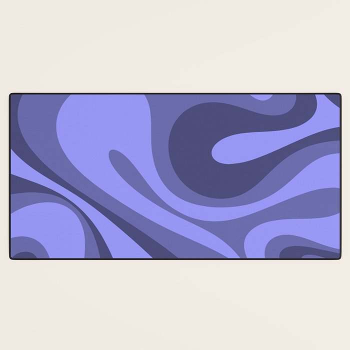 Mod Swirl Retro Abstract Pattern in Periwinkle Purple Tones Desk Mat Gallery Image 3
