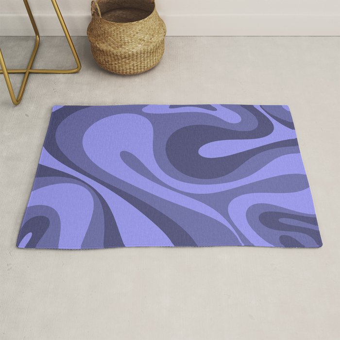 Mod Swirl Retro Abstract Pattern in Periwinkle Purple Tones Rug Gallery Image 1