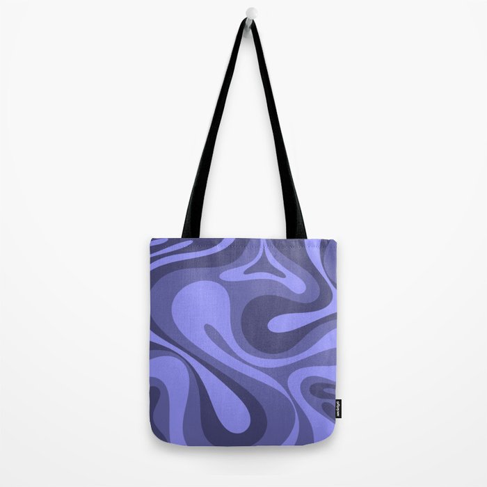 Mod Swirl Retro Abstract Pattern in Periwinkle Purple Tones Tote Bag Gallery Image 2