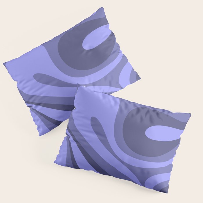 Mod Swirl Retro Abstract Pattern in Periwinkle Purple Tones Pillow Sham Gallery Image 3
