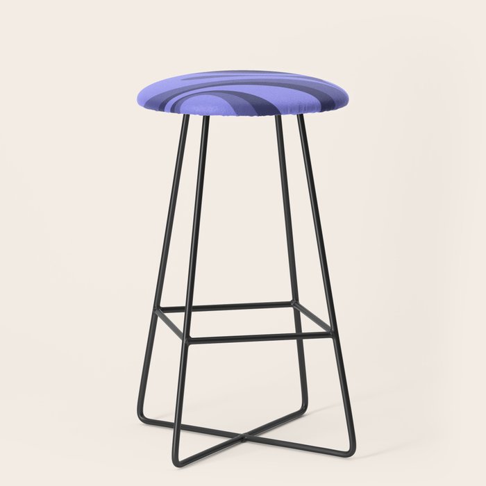 Mod Swirl Retro Abstract Pattern in Periwinkle Purple Tones Stool Gallery Image 1