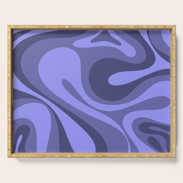 Mod Swirl Retro Abstract Pattern in Periwinkle Purple Tones Serving Tray Gallery Image 1