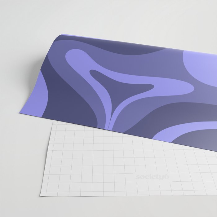 Mod Swirl Retro Abstract Pattern in Periwinkle Purple Tones Wrapping Paper Gallery Image 2