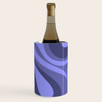 Mod Swirl Retro Abstract Pattern in Periwinkle Purple Tones Wine Chiller Gallery Image 1
