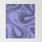 Mod Swirl Retro Abstract Pattern in Periwinkle Purple Tones Throw Blanket Gallery Image 2