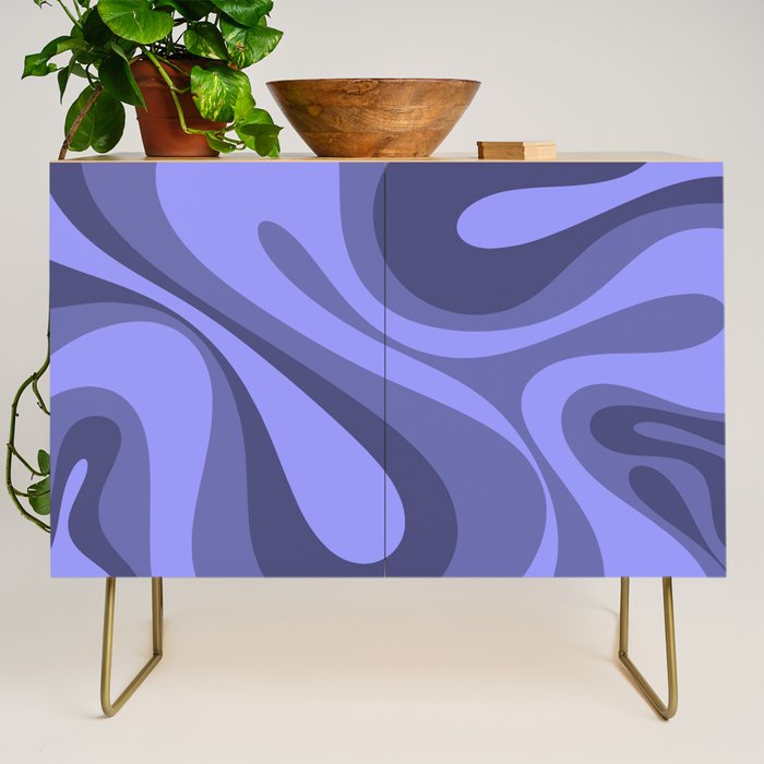 Mod Swirl Retro Abstract Pattern in Periwinkle Purple Tones Credenza Gallery Image 1