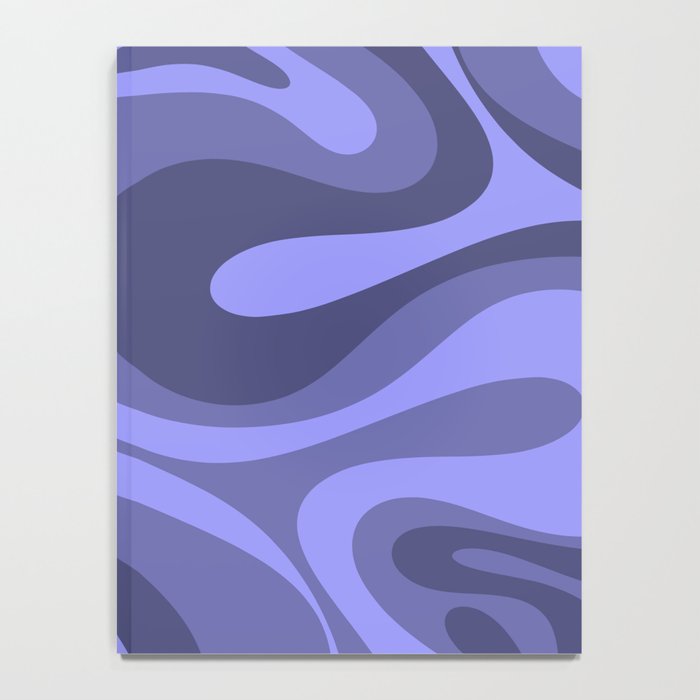 Mod Swirl Retro Abstract Pattern in Periwinkle Purple Tones Notebook Gallery Image 4