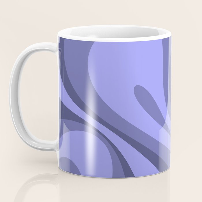 Mod Swirl Retro Abstract Pattern in Periwinkle Purple Tones Coffee Mug Gallery Image 3