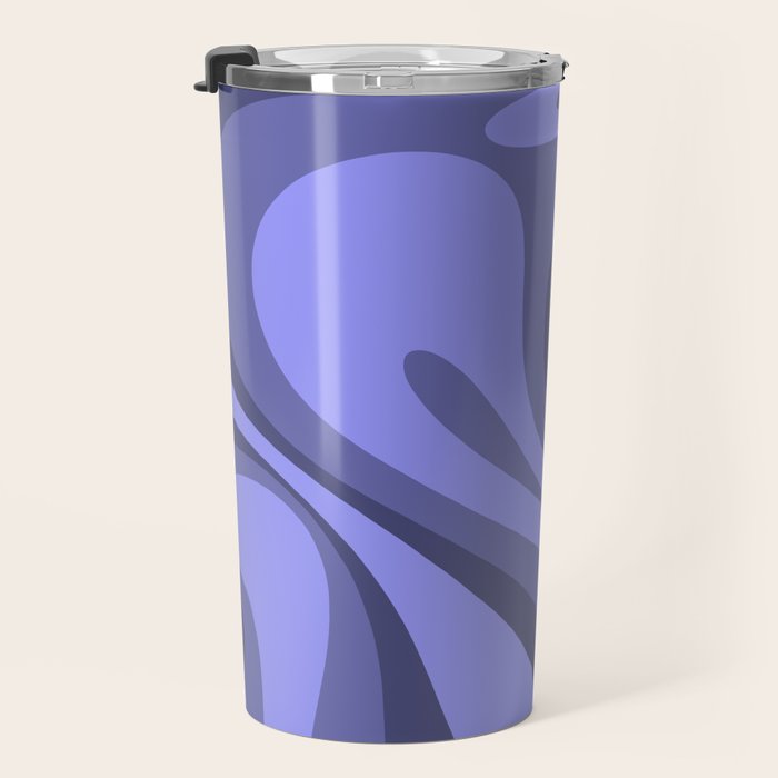 Mod Swirl Retro Abstract Pattern in Periwinkle Purple Tones Travel Mug Gallery Image 3