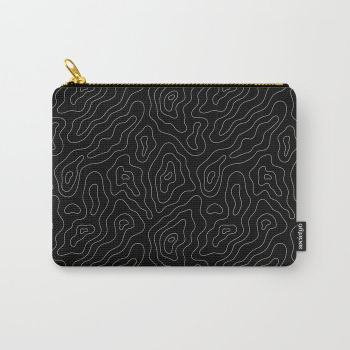 Abstract topography map line art pattern Carry All Pouch Gallery Image 1