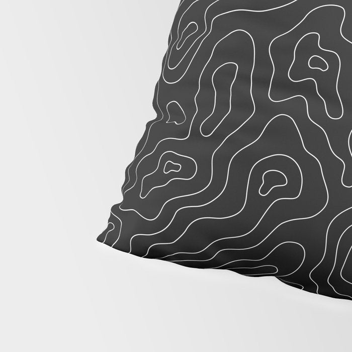Abstract topography map line art pattern Pillow Sham Gallery Image 4