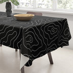 Abstract topography map line art pattern Tablecloth Gallery Image 3