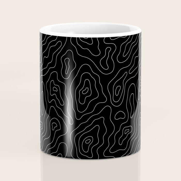 Abstract topography map line art pattern Coffee Mug Gallery Image 4