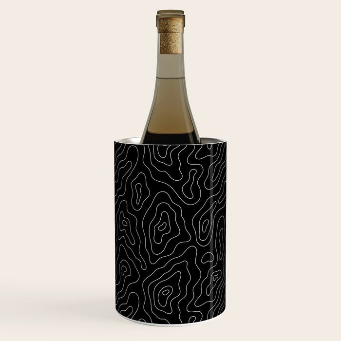 Abstract topography map line art pattern Wine Chiller Gallery Image 1