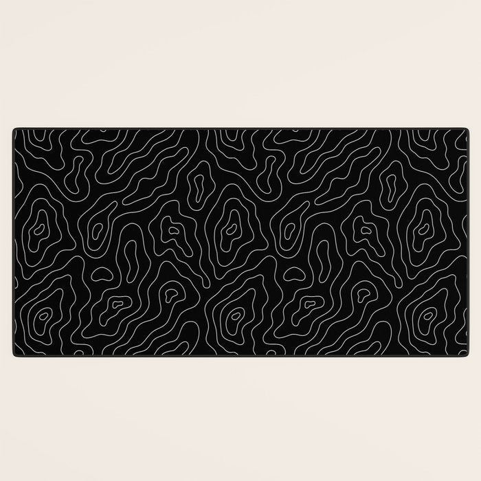 Abstract topography map line art pattern Desk Mat Gallery Image 3
