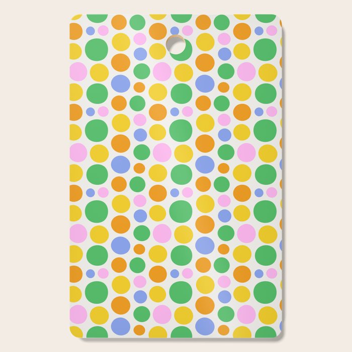 Colorful polka dot circle cartoon pattern Cutting Board Gallery Image 1