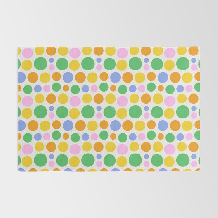 Colorful polka dot circle cartoon pattern Rug Gallery Image 2