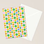 Colorful polka dot circle cartoon pattern Stationery Card Gallery Image 2