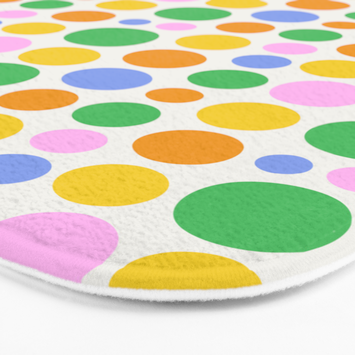 Colorful polka dot circle cartoon pattern Bath Mat Gallery Image 3