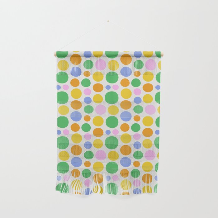Colorful polka dot circle cartoon pattern Wall Hanging Gallery Image 1
