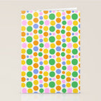 Colorful polka dot circle cartoon pattern Stationery Card Gallery Image 2