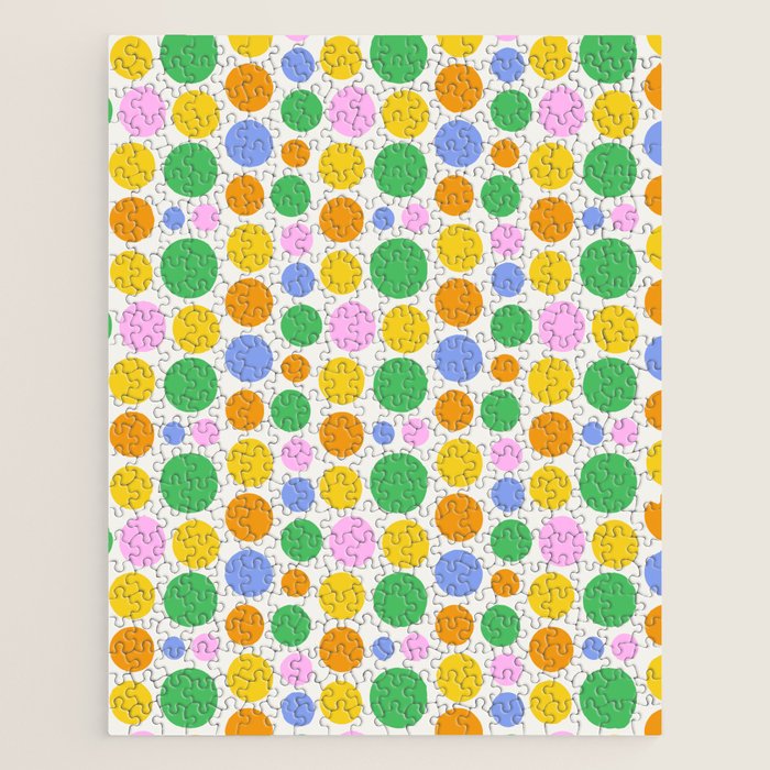 Colorful polka dot circle cartoon pattern Jigsaw Puzzle Gallery Image 1