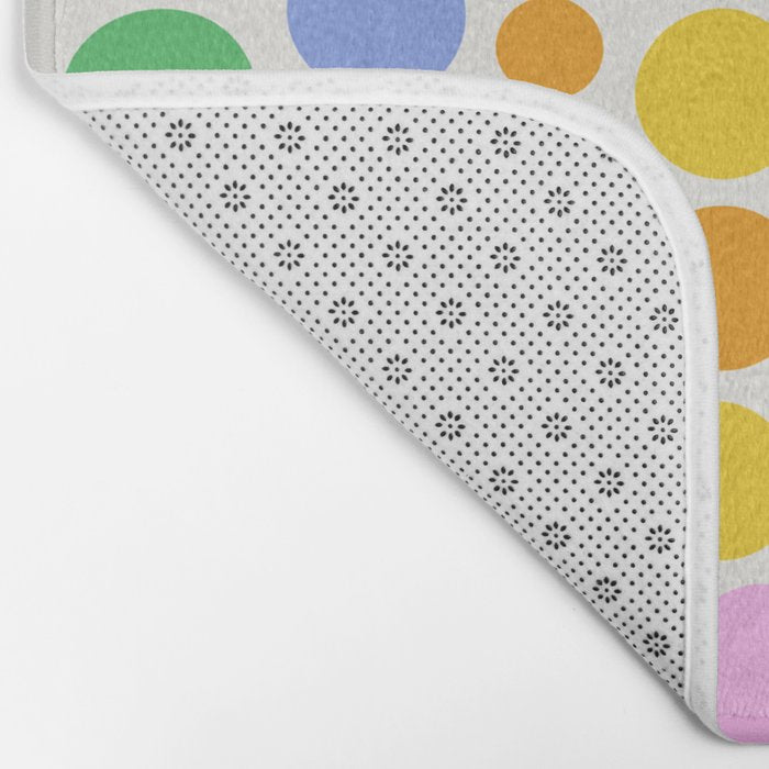 Colorful polka dot circle cartoon pattern Bath Mat Gallery Image 2