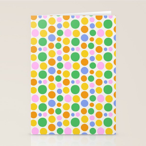 Colorful polka dot circle cartoon pattern Stationery Card Gallery Image 1