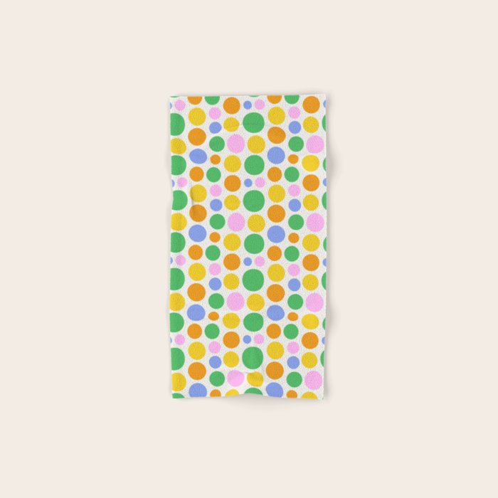 Colorful polka dot circle cartoon pattern Bath Towel Gallery Image 1