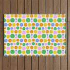 Colorful polka dot circle cartoon pattern Outdoor Rug Gallery Image 1