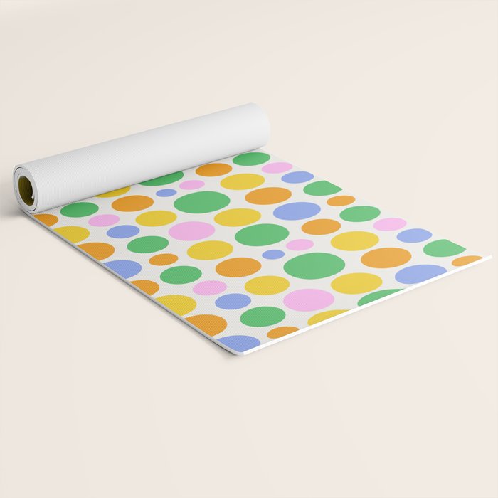Colorful polka dot circle cartoon pattern Yoga Mat Gallery Image 2