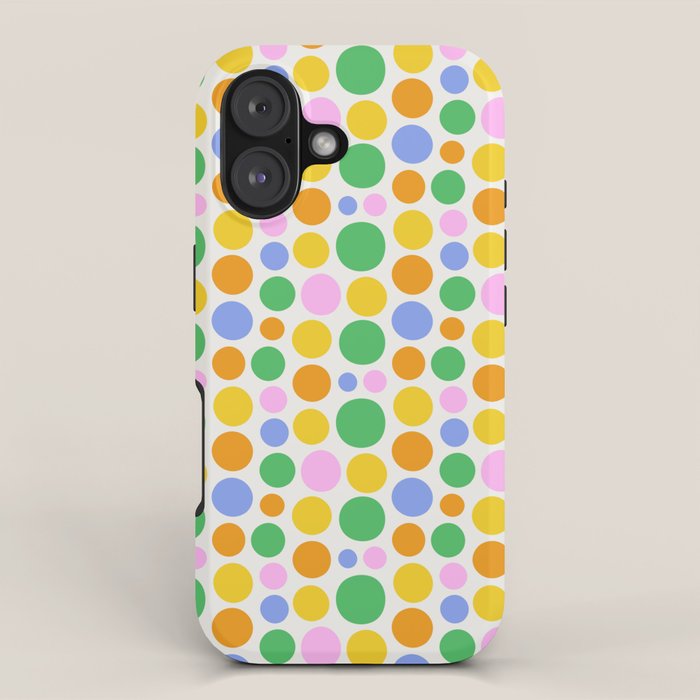 Colorful polka dot circle cartoon pattern iPhone Case Gallery Image 1