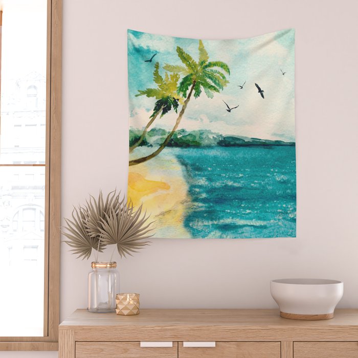 Palm Trees 1 Wall Tapestry Gallery Image 2