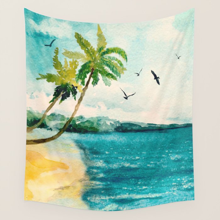 Palm Trees 1 Wall Tapestry Gallery Image 1