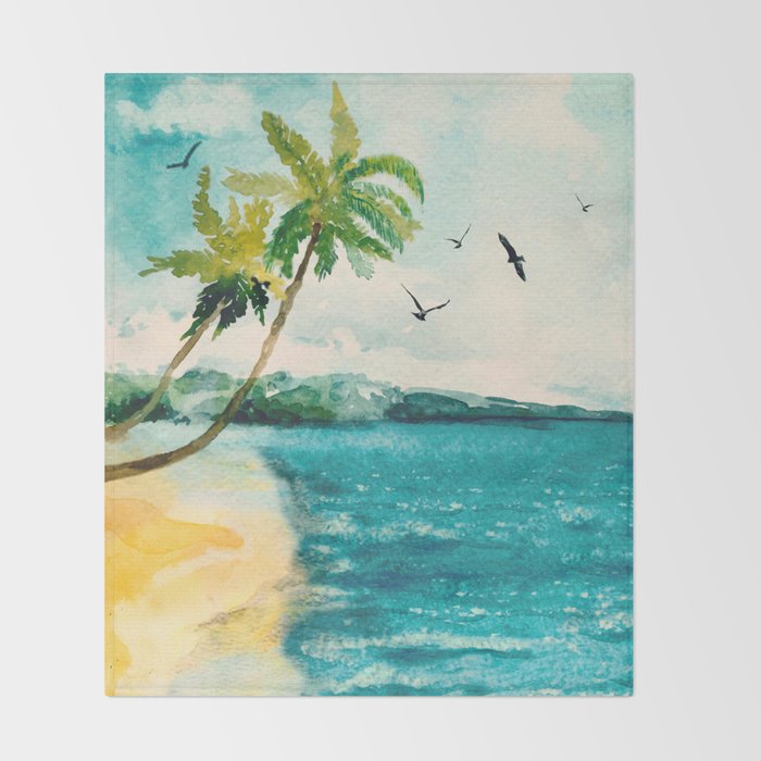Palm Trees 1 Throw Blanket Gallery Image 2
