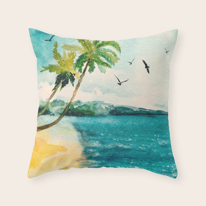 Palm Trees 1 Throw Pillow Gallery Image 6