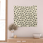 Sweet Strawberries - black, moss, cream, and white Wall Tapestry Gallery Image 2
