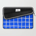 Cobalt Blue Checker Grid Laptop Sleeve Gallery Image 2