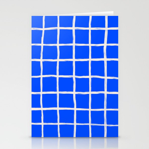 Cobalt Blue Checker Grid Stationery Card Gallery Image 2