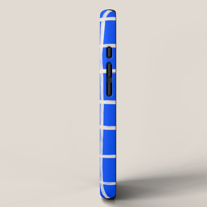Cobalt Blue Checker Grid iPhone Case Gallery Image 2
