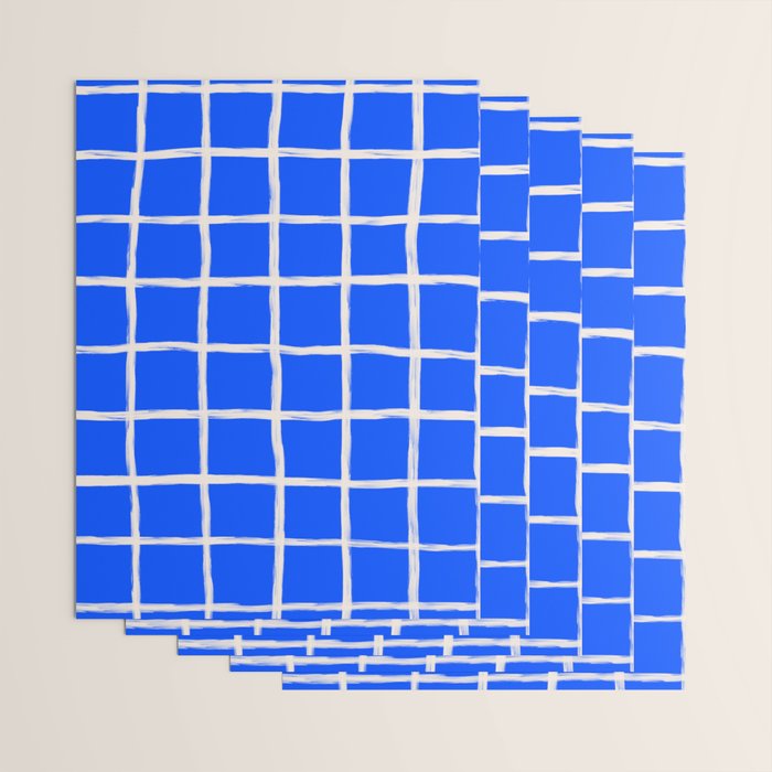 Cobalt Blue Checker Grid Wrapping Paper Gallery Image 3