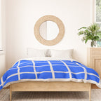 Cobalt Blue Checker Grid Duvet Cover Gallery Image 3
