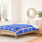 Cobalt Blue Checker Grid Duvet Cover Gallery Image 2