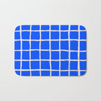 Cobalt Blue Checker Grid Bath Mat Gallery Image 1
