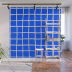 Cobalt Blue Checker Grid Wall Mural Gallery Image 1