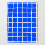 Cobalt Blue Checker Grid Poster Gallery Image 4