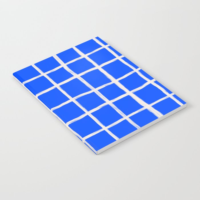 Cobalt Blue Checker Grid Notebook Gallery Image 2